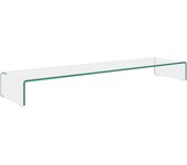 vidaXL Soporte para TV/Elevador monitor cristal claro Transparente, Mueble de Salon, Mueble TV, Mueble TV salon, Mesa de TV, Mueble tele
