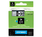 Cinta rotuladora d1 19mmx7m negro/transparente dymo s0720820