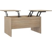 vidaXL Mesa de centro madera de ingeniería 80x50x42,5 cm Blanco, Negro, Roble Sonoma Mesita de Salón o Comedor o Auxiliar Mesa de Café Meuble Salón