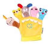 Marionetas de dedo interactivas para padres e hijos con caja de música, guantes de marionetas de dedo de animales de dibujos animados, juguetes para bebés