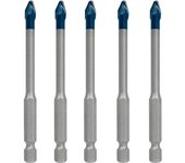 Bosch Professional 5 piezas Set de brocas Expert HEX-9 HardCeramic (para Tejas, Baldosas, Ø 6 mm, accesorios Taladro de impacto rotativo)