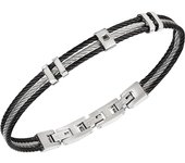 BREIL Joyas Colección LOOP, PULSERAS DE HOMBRO EN PLATA, NEGRA Talla 20 with ZIRCONIA - TJ3442
