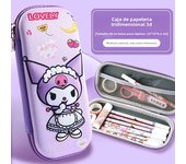 Sanrio Kulomi 3D pencil case for elementary school students with high aesthetic appeal large capacity pencil case cartoon design