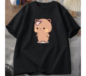 Men T-shirt Cute Cartoon Bubu Is Throwing Flip-flops At Dudu Tshirt Funny Cotton Short Sleeve Grpahic T Shirts Mens Tops 71812