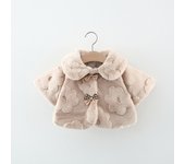 Children Winter Cute Coat Sweet Flowers Kids' Wear Toddler Adorable Bow Baby Girl Plush Clothes 0-3 Y Infants Soft Warm Clothing