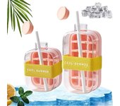 Mi vaso para hielo triturado (17/28 oz), botella para cubitos de hielo con pajita, vaso para hielo fresco de verano, vaso triturador de hielo, bandeja para cubitos de hielo, bandejas para cubitos de hielo sin contacto con tapa (verde, MIXTO)