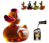Botella de whisky con forma de pato, vasos de whisky Vellichor's grabados de 10 oz, minibotella creativa de vino con forma de pato, vasos de whisky, decantador de vino, para amantes del whisky (estilo A)