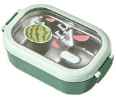 Caja de almuerzo, caja de almuerzo térmica duradera hecha de acero inoxidable, segura, portátil para oficina (verde)