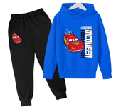 New Cars Sweatshirt Boy Sweatshirt Girls Lightning McQueen Sweatshirt Hoodies Pants 2Pcs Kids Tracksuits Children Clothing