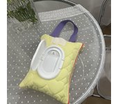 Macaron color car tissue box household waterproof paper towel bag cute baby stroller wet wipes hanging bag