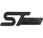 AUTOZOCO Emblema Adhesivo ST Line, Emblema ST Line, Insignia ST Line, Insignia Adhesiva ST Line, Apto para Lateral, Compatible con Ford, Material Metal, 6 cm Ancho x 2.1 cm Alto, Negro