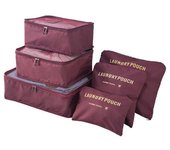 Conjunto de bolsas de almacenamiento para viaje, organizador de ropa, Jeans, armario, Maleta, organizador portátil, zapatos, Cubo de embalaje de maquillaje, 6 piezas