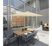 Marbueno Sombrilla Acero 6 Varillas D200x300 cm Polyester Beige Jardin, Piscina y Terraza 10192