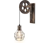 1 Luminaire Industriel Mid Century Rétro Appliques Murales En Fer Loft Poulie Applique Murale Caractéristiques pour éclairage In