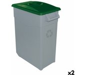Cubo de Basura para Reciclaje Denox Verde 65 L (2 Unidades)