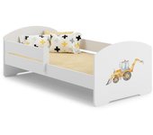 Cama de criança 140 x 70 colchão e estrado incluídos Kobi Luk Excavator
