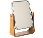 Espejo de baño "Naturéo" con pie de bambú – Blanco/Madera
