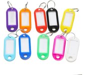 10-30pcs/lot Tough Plastic Key Tags with Split Ring Label Window for DIY Key Chain Kit Numbered Name Baggage Luggage Tags