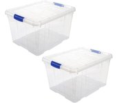 16L- Caja de almacenamiento de plástico de 16 litros, transparente -30 x 40 x 21 cm