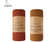 Kangobaby #My Soft Life# 2pcs Set 100% Cotton Baby Muslin Swaddle Blanket Newborn Bath Towel Infant Wrap