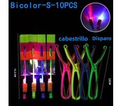 Summer Outdoor Games LED Lights Arrow Slingshots Flying Toys Kids Flying Helicopters Birthday Party Fun Gifts Elastic Slingshots