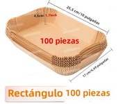 100/50PCS Rectangle Air Fryer Paper Square Baking Paper Barbecue Plate Mat Kitchen Oven NonStick Oil Air Fryer Paper Liners