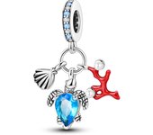 Summer 925 Silver Color Shell Pearl Fishtail Luminous Ocean Series Charms Beads Fit Pandora 925 Original Bracelets DIY Jewelry