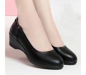 Zapatos De Mujer Women Classic Round Toe Office & Career Wedge Heel Shoes Lady Fashion Red Comfort Casual Street Work Shoes B10