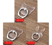 Universal Clear Mobile Phone Holder Finger Ring Stand For iPhone Xiaomi Cute Cartoon Bracket Cellphone Transparent Phone Support