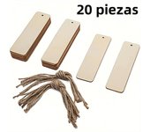 20Pcs Wooden Blank Bookmark DIY Wooden Craft Bookmark Unfinished Label For Home Decoration Supplies Wooden Hanging Tag