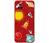 Funda Silicona Líquida Roja para Xiaomi Poco F4 5G diseño Espacio Dibujos