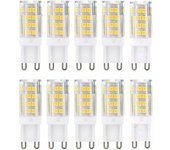 Bombillas LED G9, luz blanca cálida 3000K 3W G9 Bombilla LED equivalente a bombillas halógenas de 40W 420 lúmenes no regulables, paquete de 10