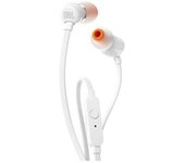 Auriculares intrauditivos jbl t110 white - pure bass - drivers 9mm - cable plano - manos libres