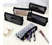 2PCS /3PCS Makeup Brush Storage Mesh Transparent Pencil Case Stationery Bag Stationery Bag Simple Large Capacity Pencil Case