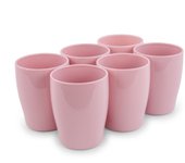 Plastic Forte - Lote de 6 Vasos de Agua Stilo de 375 ml Reutilizables. Ideal Fiestas. Rosa