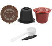 1/3/4PCS Nespresso Refillable Coffee Capsule Cup Reusable Coffee Capsule Spoon Brush Coffee Filters Coffee Accessories