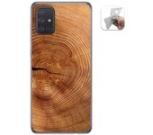 Tumundosmartphone Funda Gel Tpu para Samsung Galaxy A71 diseño Madera 04 Dibujos
