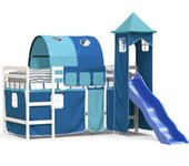 vidaXL Cama alta para niños con torre madera pino azul 80x200 cm