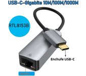 Adaptador de USB-C rojo RJ45 Gigabit Ethernet 100Mbps para Mac con cable de red Realtek USB a RJ45 para portátil