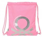 Safta Saco Plano Benetton Flamingo Pink 35x1x40cm - Producto Oficial - Producto Escolar - Niños y Niñas - Mochilas Infantiles