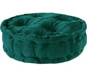 Cojín redondo para el suelo, cojín cuadrado de terciopelo para meditación, cojines gruesos con mechones para sala de estar, yoga, dormitorio, sofá, azul lago, 45 cm