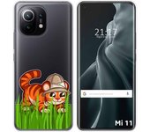 Tumundosmartphone Funda Gel Transparente para Xiaomi Mi 11 5G diseño Tigre Dibujos