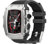 Luxury Modification Mod Kit for Apple Watch Band Case 8 7 45mm Metal Bezel Frame Fluorine Rubber Strap for IWatch SE 6 5 4 44mm