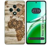 Tumundosmartphone Funda Silicona para Oppo Reno 12FS 4G / 12 FS 5G diseño Madera 07 Dibujos