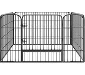 Tectake - Parque para cachorros 4 vallas | Parque robusto y estable para cachorros | Puertas con doble cierre, fácil montaje | Plegado apenas ocupa espacio