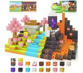 Bloques magnéticos - Juego de portal mágico Build Mine Magnet World, bloques de construcción magnéticos, juguetes para niños pequeños, juguetes sensoriales STEM para exteriores para niños y niñas de 3 años o más, juegos creativos para niños.