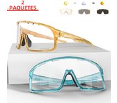 SCVCN Outdoor Cycling Photochromic Sunglasses Sports Running Drving Goggles UV400 MTB Bicycle Glasses Men Women Goggles 2Packs