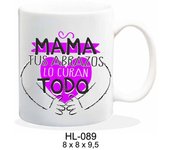 ROYMART TAZA CERAMICA 237ML MENSAJE MAMA TUS ABRAZOS TAZAS