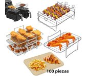 Rectangle Air Fryer Rack Set For Ninja DZ201/DZ401 Double Basket Oven Grill Holder Airfryer Paper Liners Air Fryer Accessories
