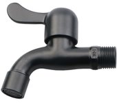 Grifo de Lavadora Negro Mate G1/2'' de Acero Inoxidable 304 con Pulido para Pared Montaje en Jardín al Aire Libre
